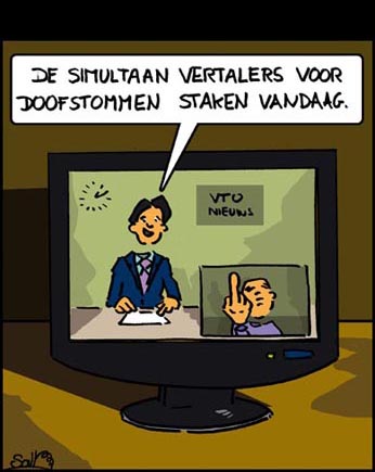 Simultaanvertalers staken