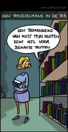 Een boek van Brusselmans in de bibliotheek