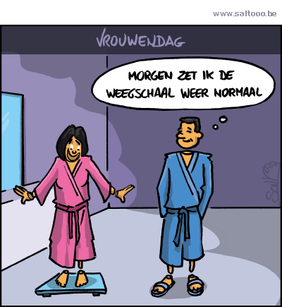 Thema van de cartoon op deze pagina: Op 8 maart komen vrouwen op voor solidariteit en hun rechten, klik op de cartoon om naar de volgende te gaan