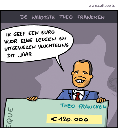 Thema van de cartoon op deze pagina: Theo Francken en de warmste week van studio Brussel, klik op de cartoon om naar de volgende te gaan