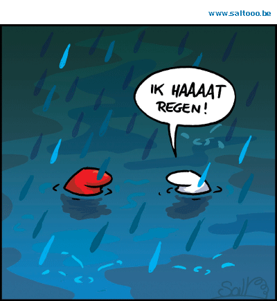 Thema van de cartoon op deze pagina: Er zijn er die een extra reden hebben om regen te haten, klik op de cartoon om naar de volgende te gaan