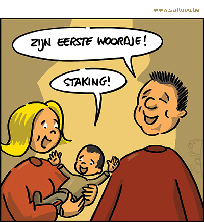 In de naam dichtheid vaak Cartoon: Het eerste woordje van een baby maakt ouders super trots