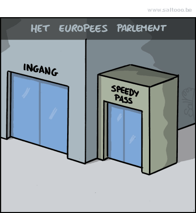 Thema van de cartoon op deze pagina: De dagvergoeding in het europees parlement, klik op de cartoon om naar de volgende te gaan