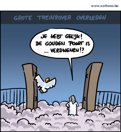 Thema van de cartoon op deze pagina: De grote treinrover Ronnie Biggs is overleden, klik op de cartoon om naar de volgende te gaan