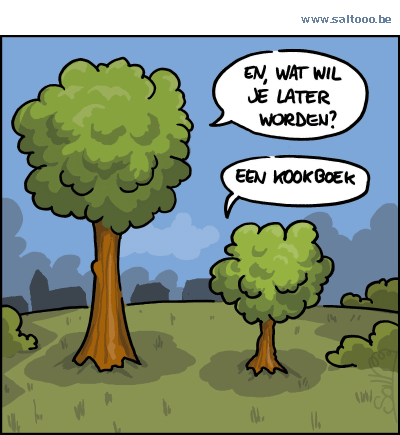 Thema van de cartoon op deze pagina: Wat wil je worden later als je groot bent, klik op de cartoon om naar de volgende te gaan