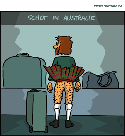 Een echte schot maakt een reis naar australie