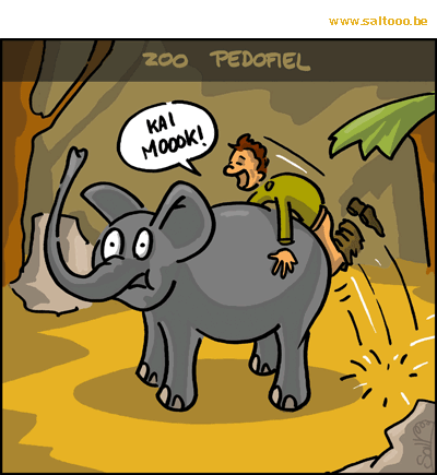Thema van de cartoon op deze pagina: Een pedofiel in de zoo, klik op de cartoon om naar de volgende te gaan